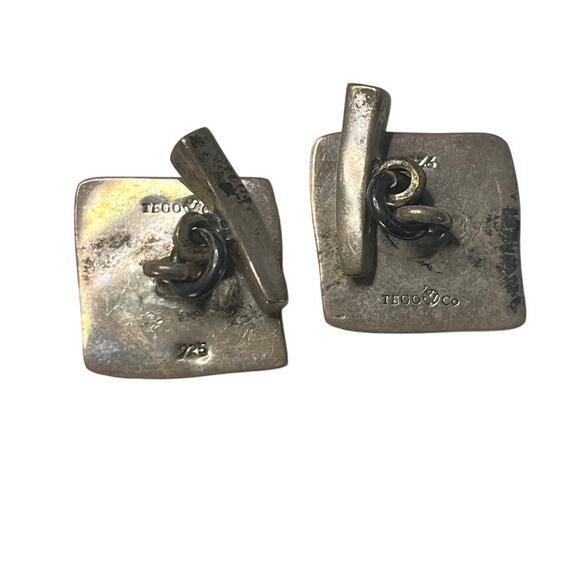 TEGO & Co. Sterling Silver Square Cufflink w/fingerprint detail - Picture 2 of 6